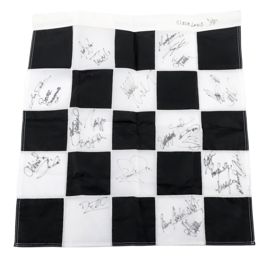 1996 CART Indy Car Cleveland Grand Prix  Signed Souvenir Racing Checkered Flag