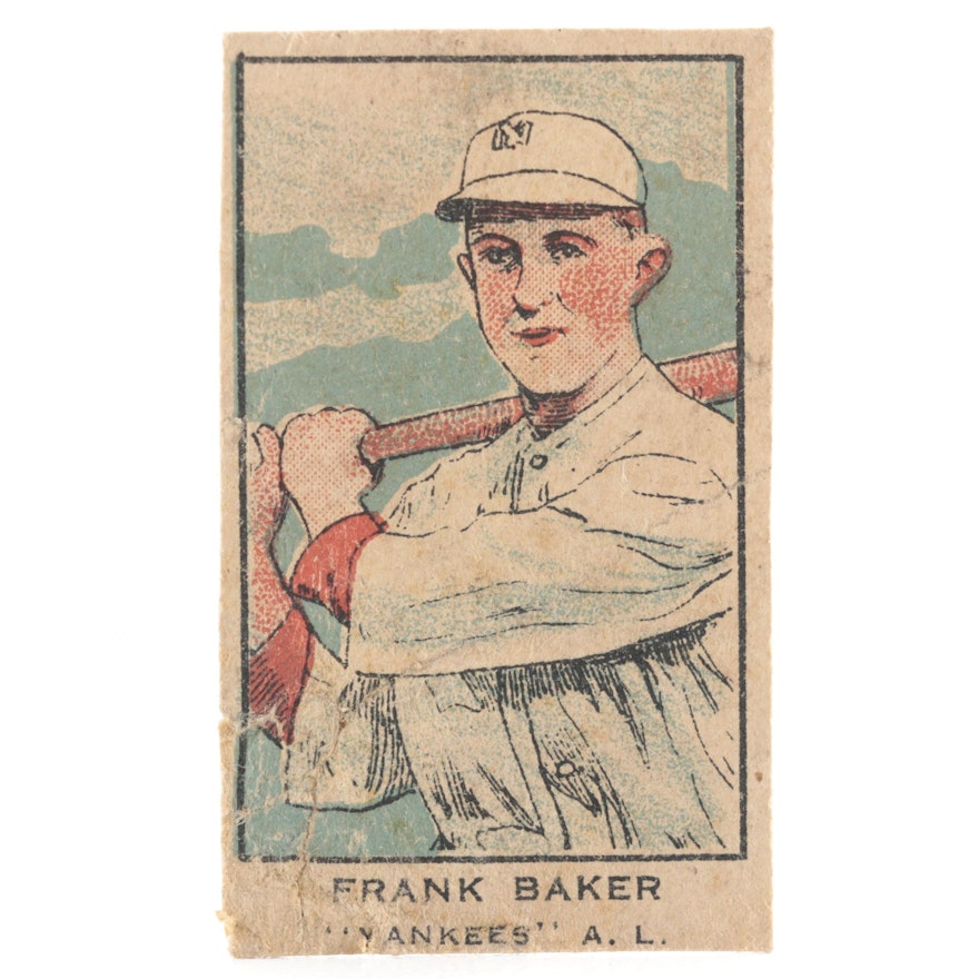 1919-1921 Frank Baker "W514" Yankees A.L. Hand-Cut Baseball Strip Card