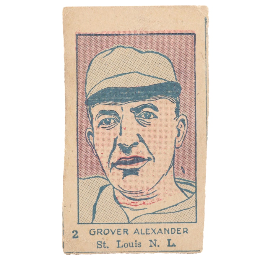 1926 Grover Alexander "W512" #2 St. Louis N.L. Hand-Cut Baseball Strip Card