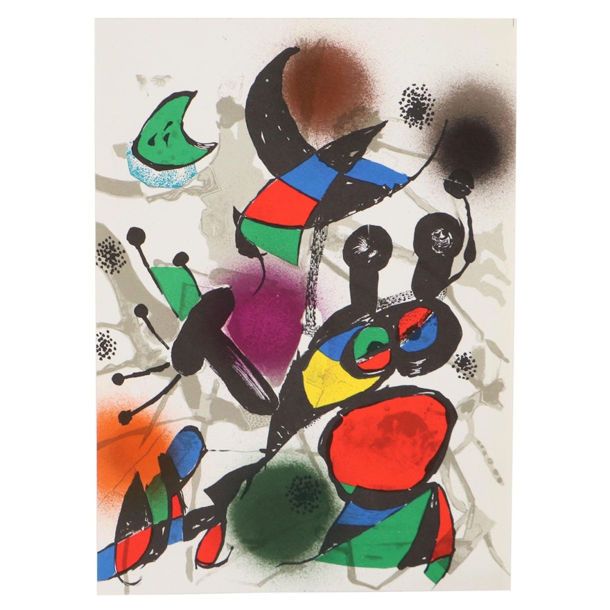 Color Lithograph After Joan Miró "Litografia Original II," Late 20th Century