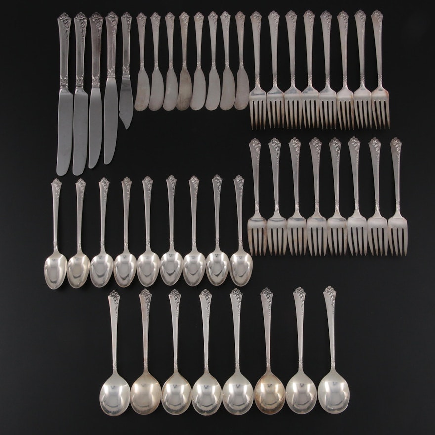 Heirloom by Oneida "Damask Rose" Sterling Silver Flatware, Mid to Late 20th C.