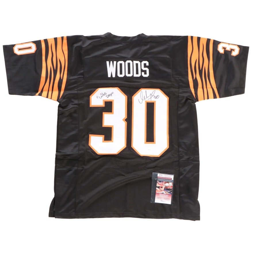 Ickey Woods Signed and Inscribed Bengals Replica Jersey  COA