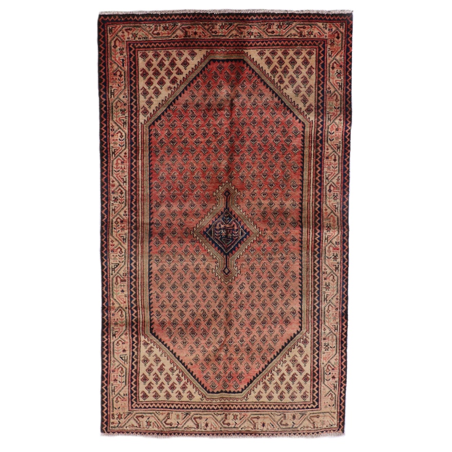 4'1 x 6'10 Hand-Knotted Persian Serabend Area Rug