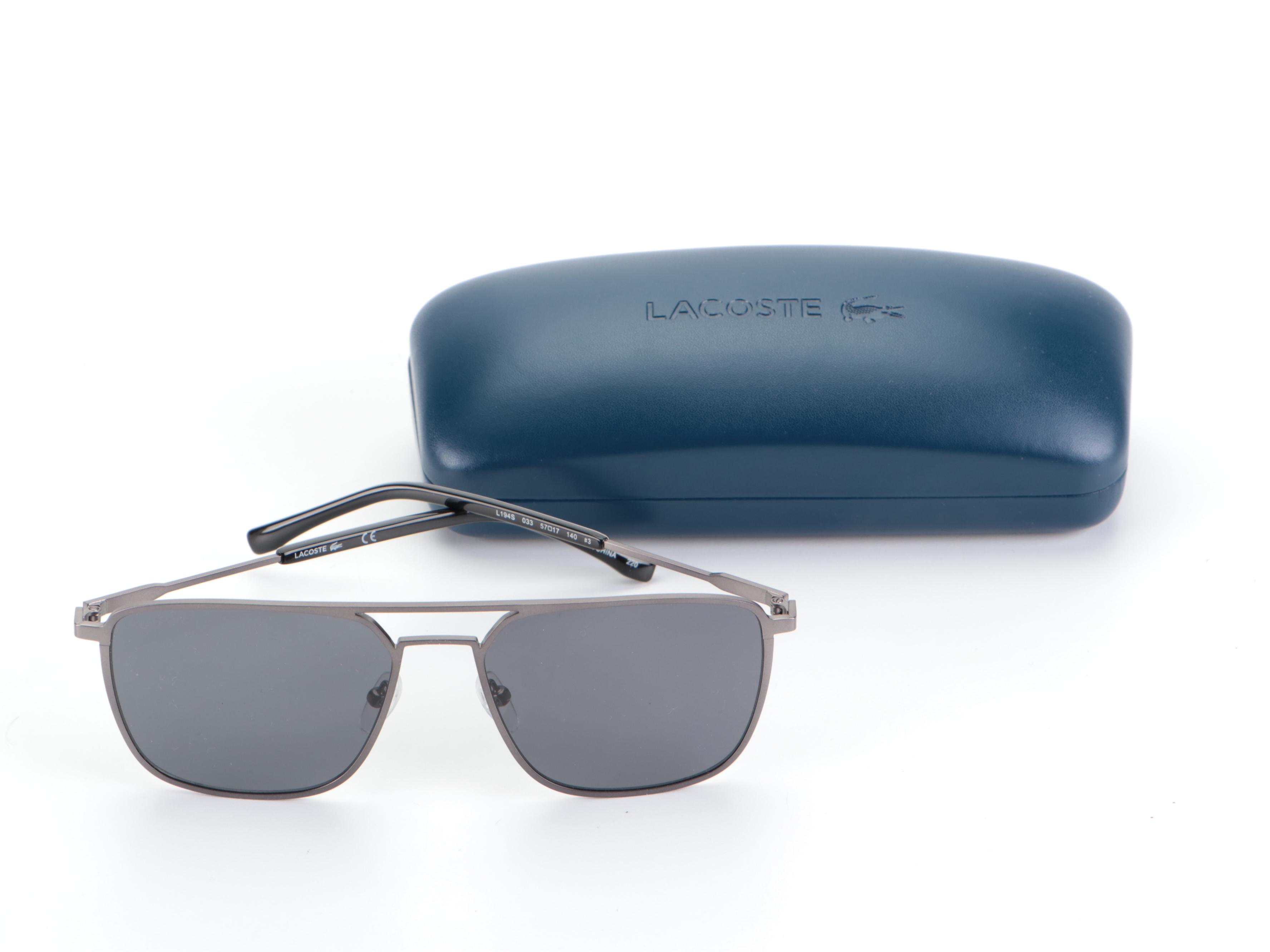Lacoste L194S Aviator Sunglasses in Matte Metal Frame with Case EBTH