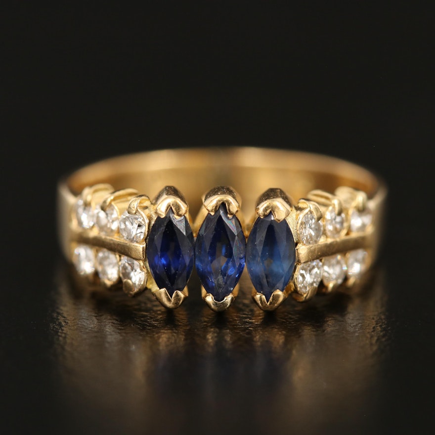 18K Sapphire and Diamod Ring