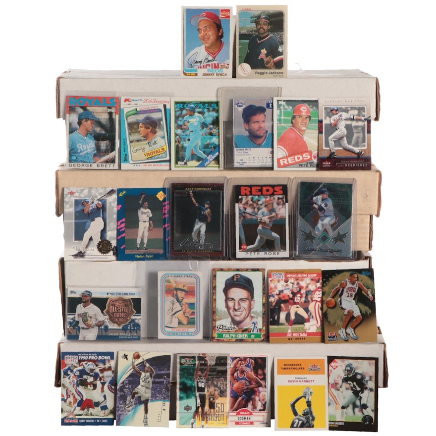 1980s–2010s MLB, NFL and NBA Cards with Pete Rose, Shaquille O'Neal, Joe Montana