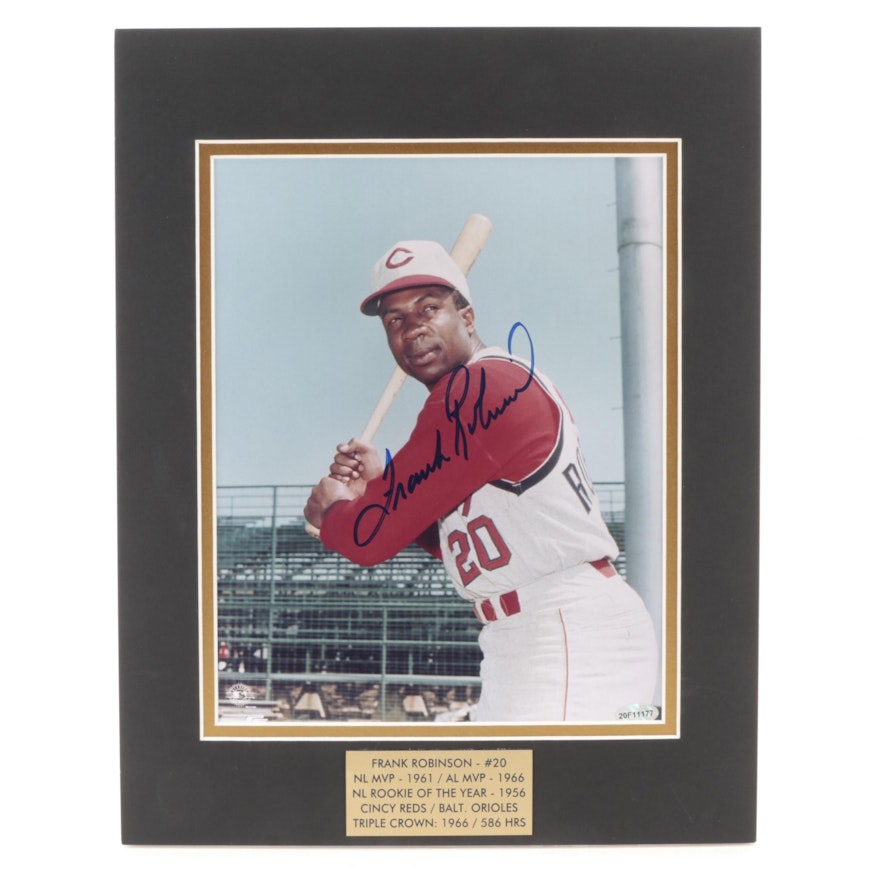 Frank Robinson Signed "1956 NL Rookie of the Year" Cincinnati Reds Photo Print