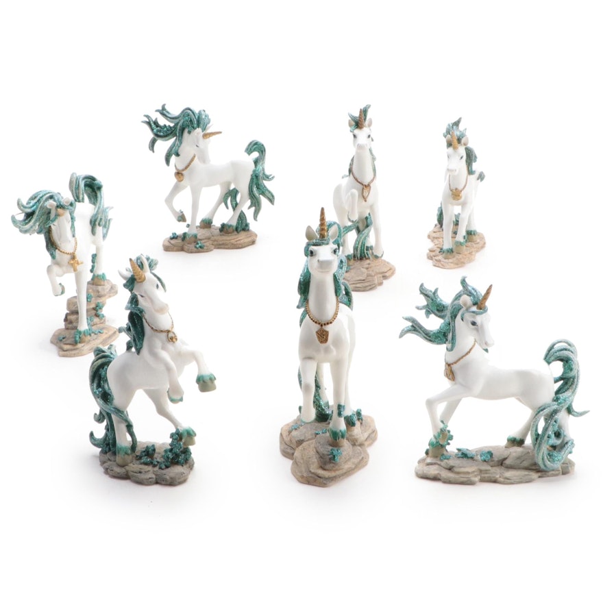 Hamilton Collection Emerald Isle Unicorn Resin Figurines