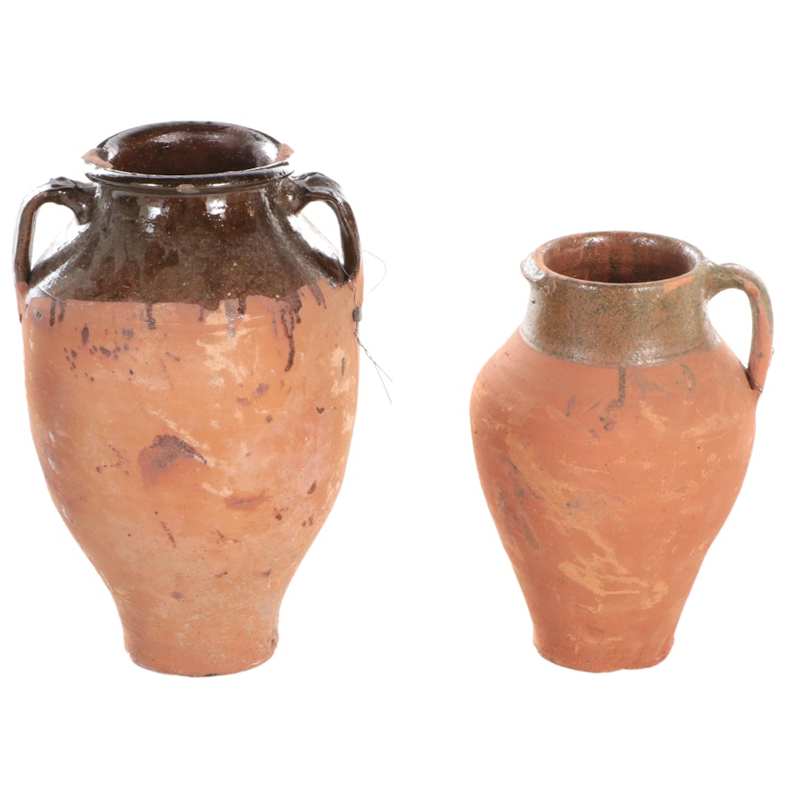 Turkish Style Handcrafted Earthenware Olive Jars, 20th Century