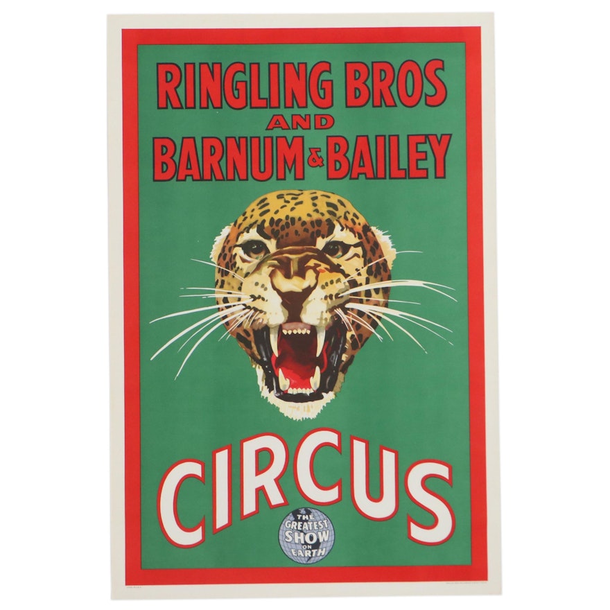 Ringling Bros. and Barnum & Bailey Circus Lithograph Poster, 1940s