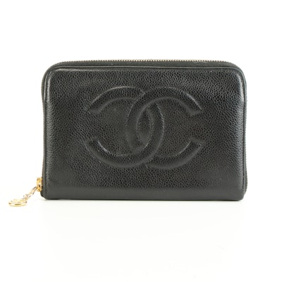 Chanel CC Wallet in Black Caviar Leather