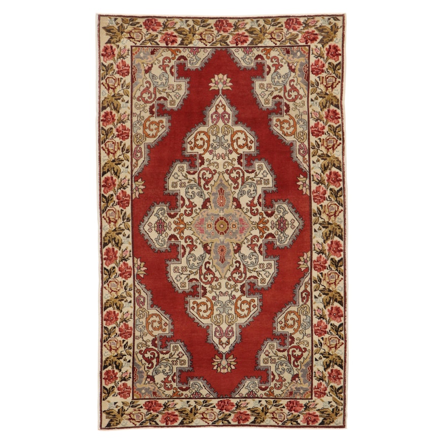 4'10 x 8' Hand-Knotted Persian Kerman Area Rug