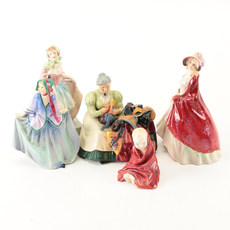 Royal Doulton "The Wardrobe Mistress" and Other Ceramic Figurines