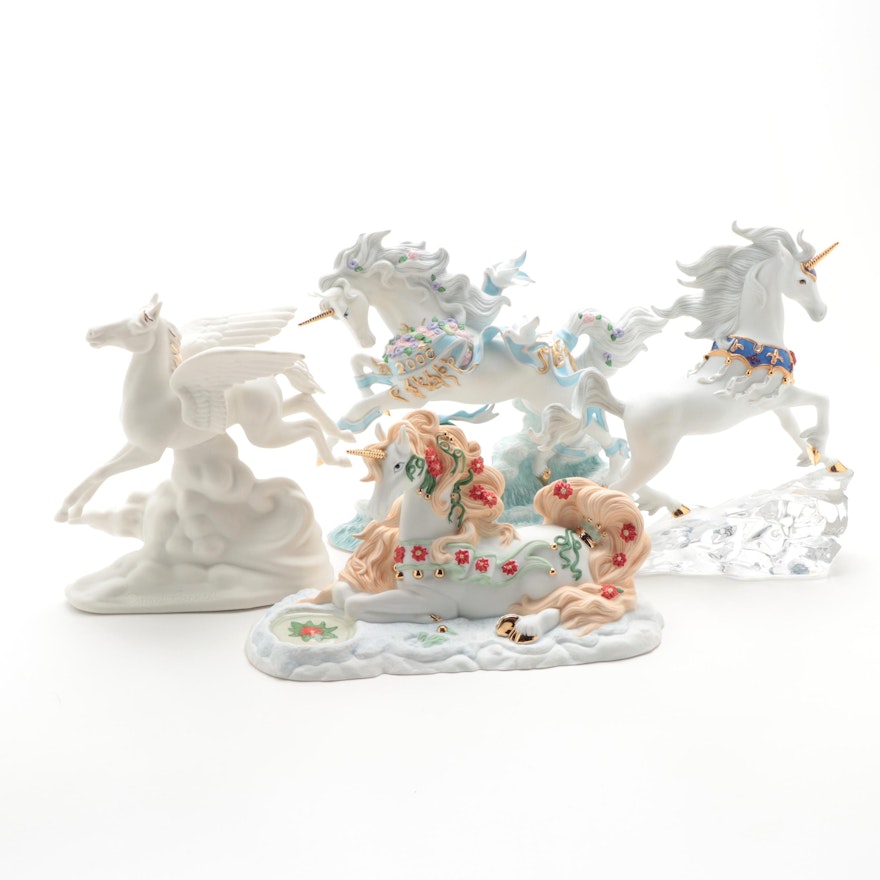 Princeton Gallery "Yuletide Brilliance" Porcelain Unicorn Figurine and More