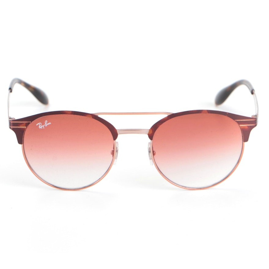 Ray-Ban RB3545 Rose Gold Metal Frame and Round Lens Sunglasses with Box and Case
