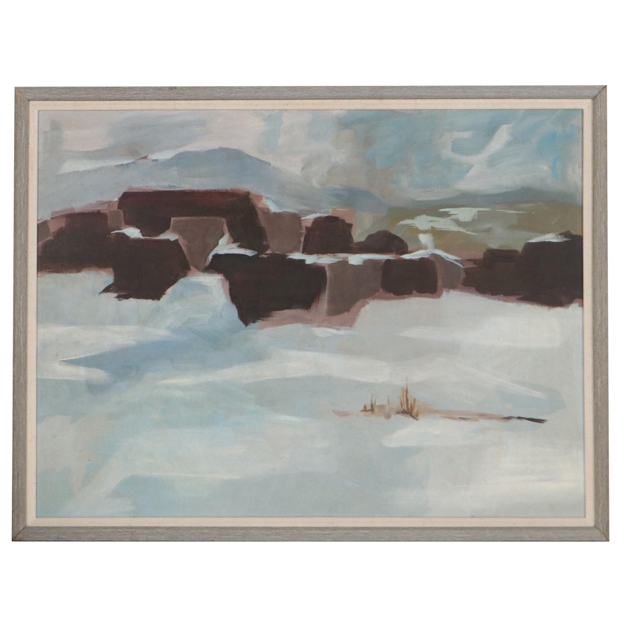 Coastal Seascape Oil Painting, Mid to Late 20th Century