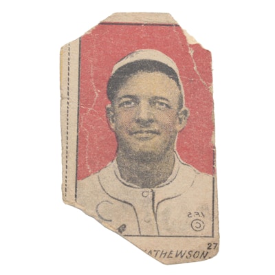 1921 Christy Mathewson "W516-2-1" N.Y. Giants Hand-Cut Strip Baseball Strip Card
