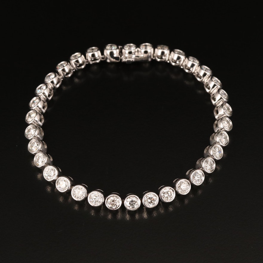 14K 9.04 CTW Diamond Bezel Set Line Bracelet