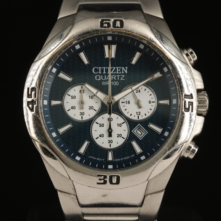 Citizen Quartz Chrono Stainless Steel Wristwatch
