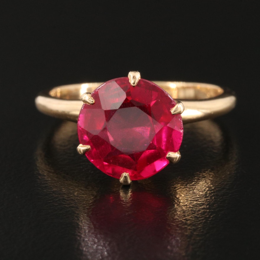 J.R. Wood & Sons 14K Ruby Solitaire Ring