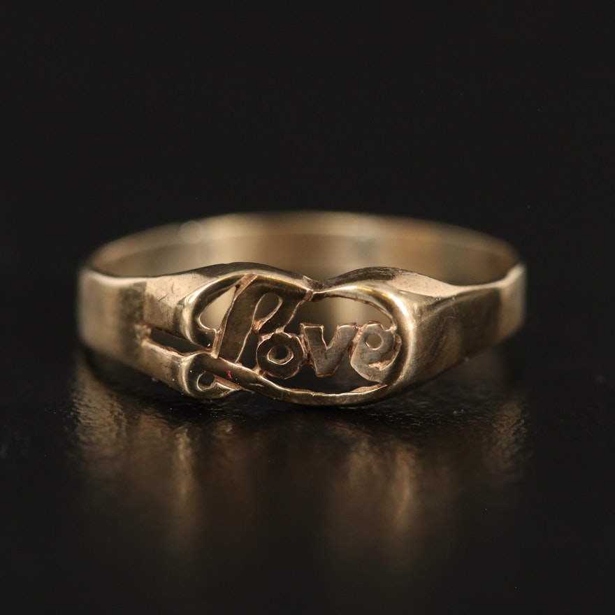 10K "Love" Ring
