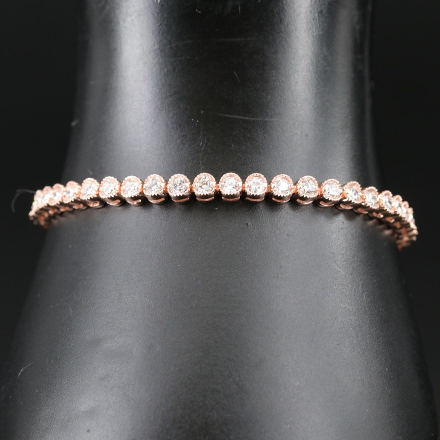 14K Rose Gold 4.02 CTW Diamond Line Bracelet
