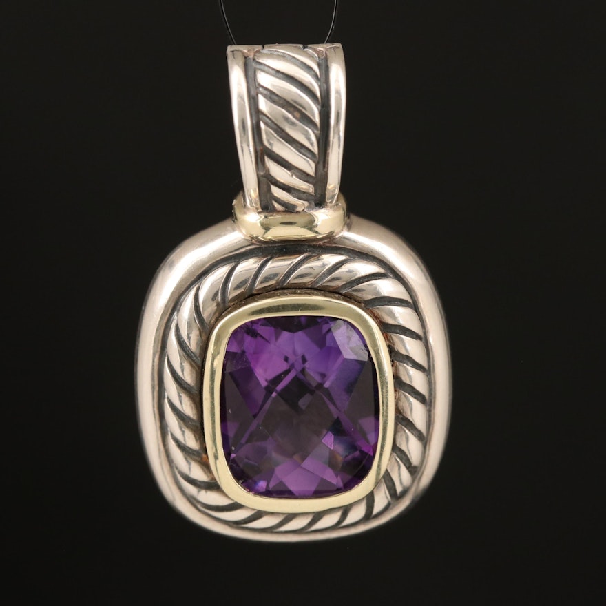 David Yurman "Albion" Sterling Enhancer Pendant with 14K Accents