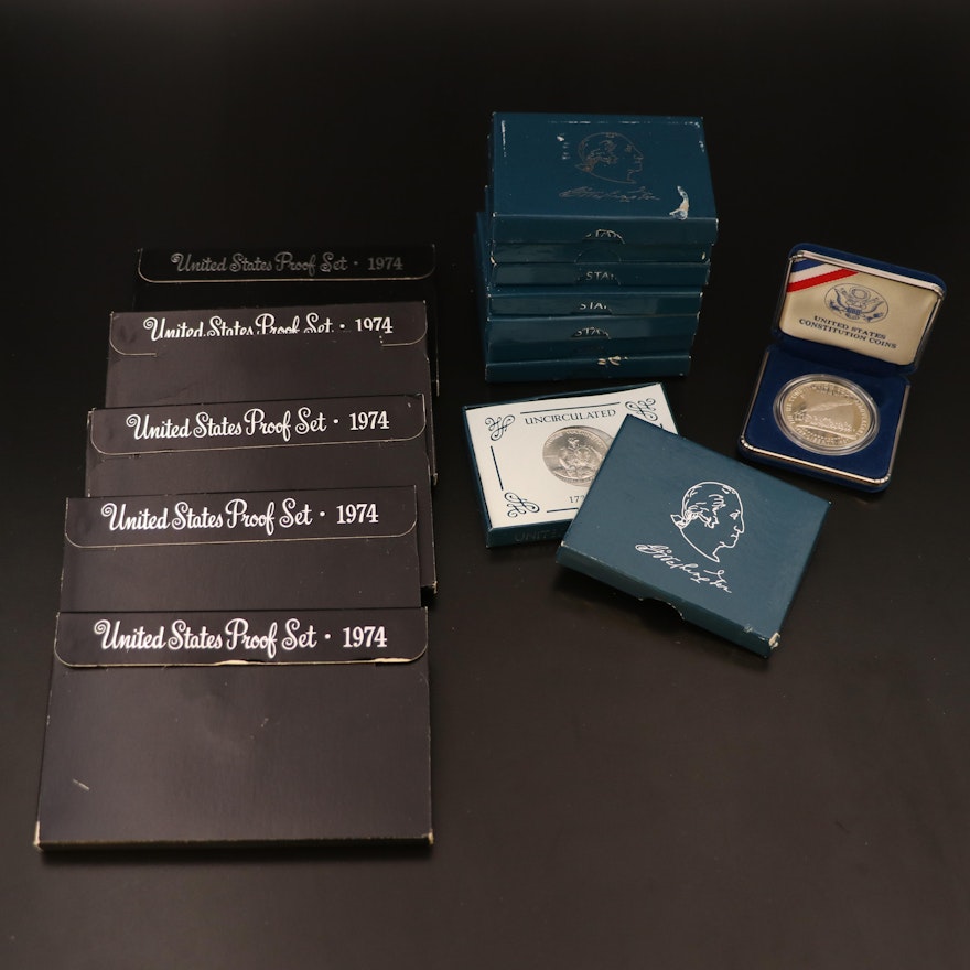 Group of U.S. Commemorative Coins and Proof Sets