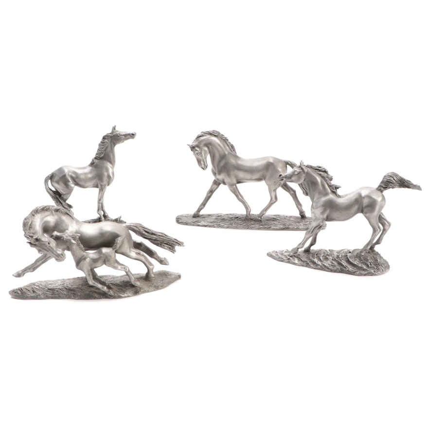Franklin Mint "The Royal Stallion" and Other Pewter Figurines by Lorne McKean