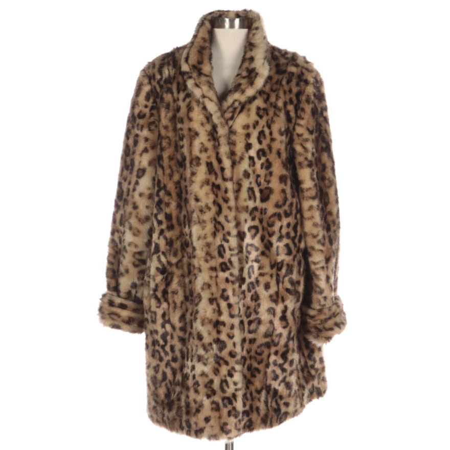 Fabulous Furs Cheetah Print Faux Fur Coat
