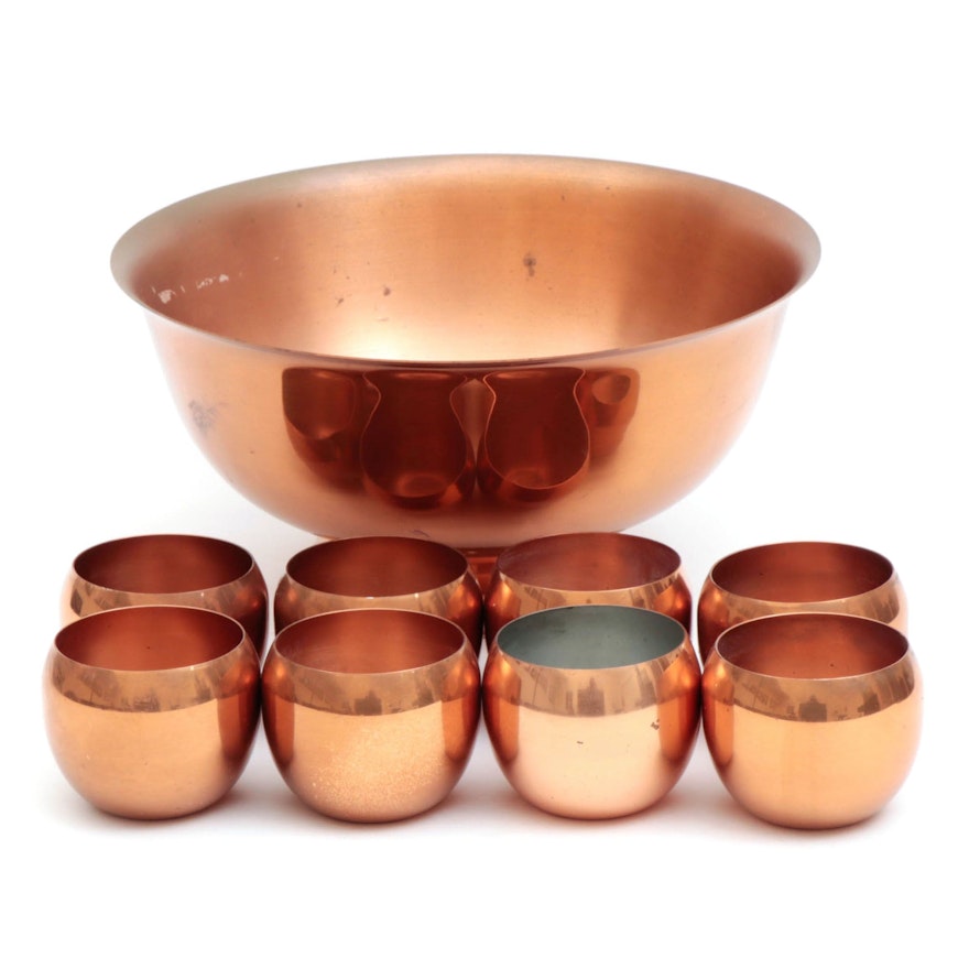 Copper Punch Bowls and Cups