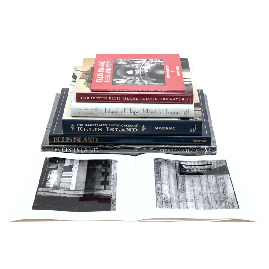 Black-and-White Photos and Ellis Island Archive Books