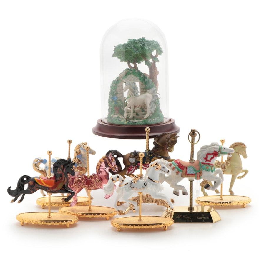 Princeton Gallery "The Unicorn's Garden of Love" with Carousel Horse Figurines