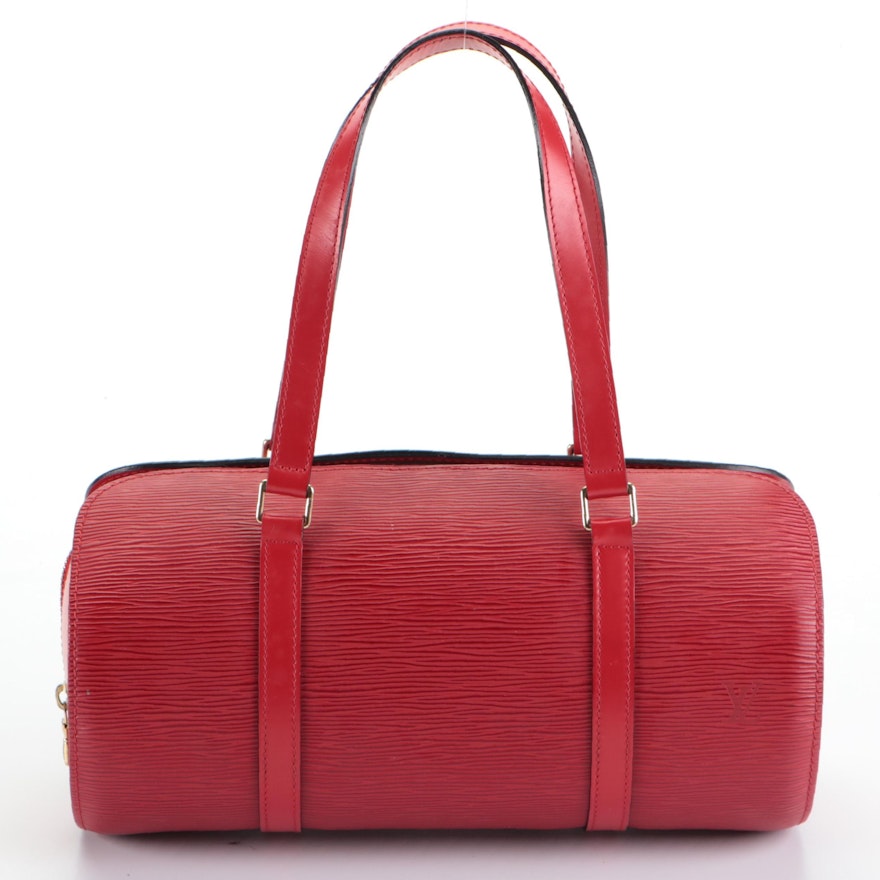 Louis Vuitton Soufflot Bag in Red Epi Leather