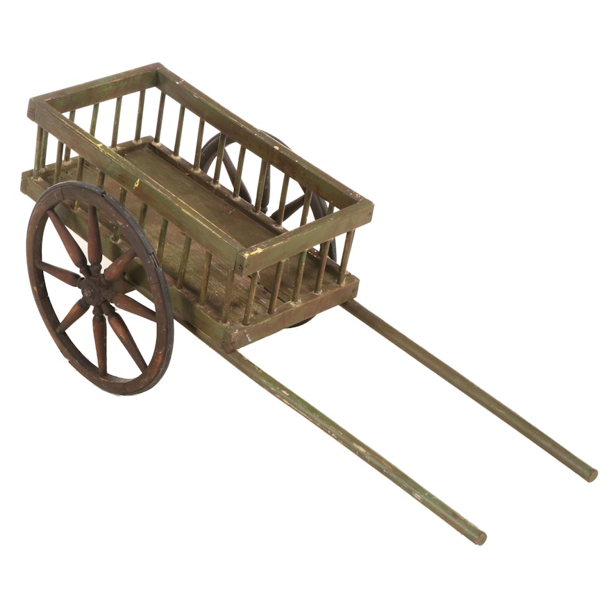 Children's Play Wood Pull-Cart, Late 19th to Early 20th Century