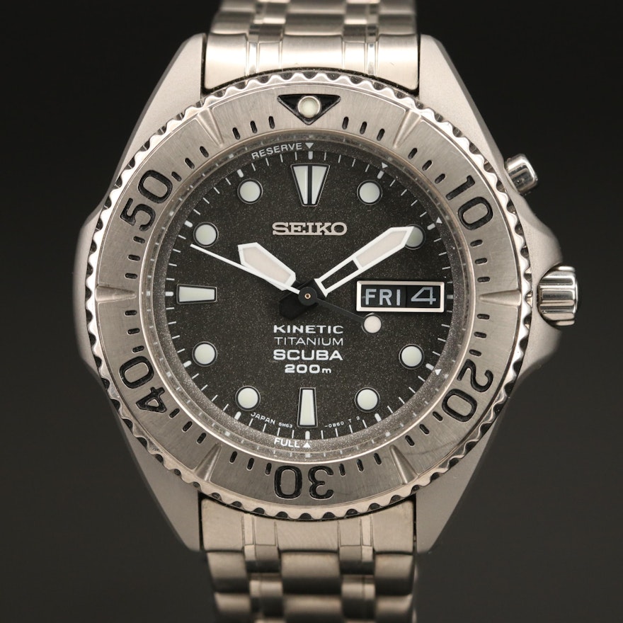 Seiko Prospex Kinetic Titanium Scuba Wristwatch
