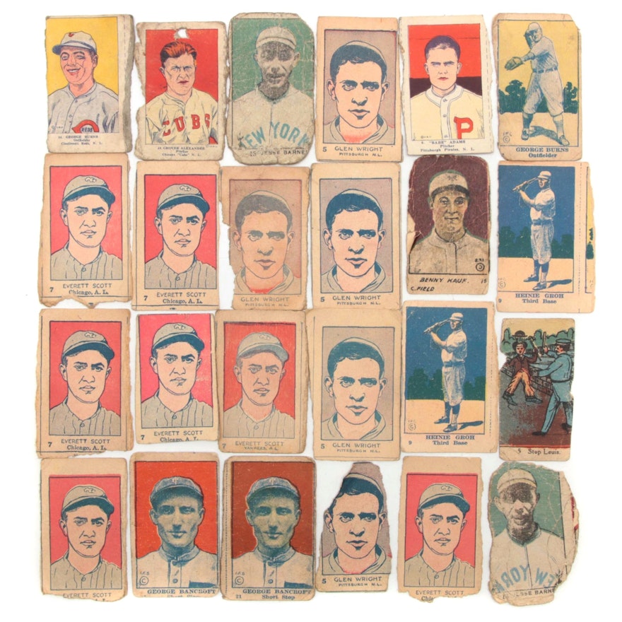 1920s Hand-Cut Baseball Strip Cards with (HOF) Pitcher Grover Alexander
