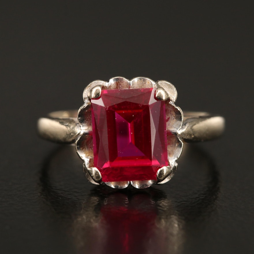 10K Ruby Solitaire Ring