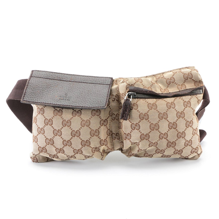 Gucci Belt Bag in GG Canvas and Leather Trim