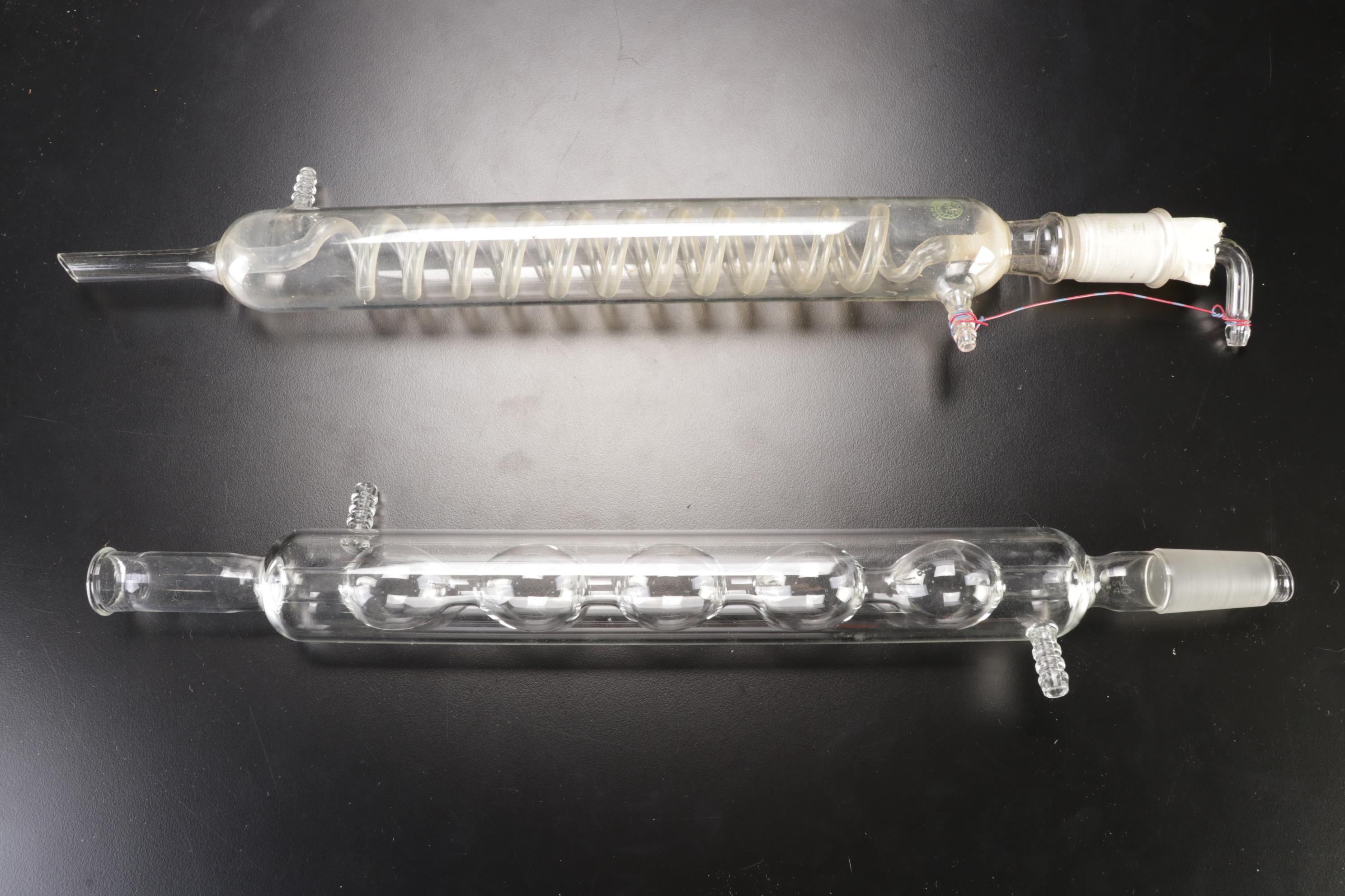 Glass Chemistry Beakers, Spiral Condensers, Flasks, Syringes and More ...