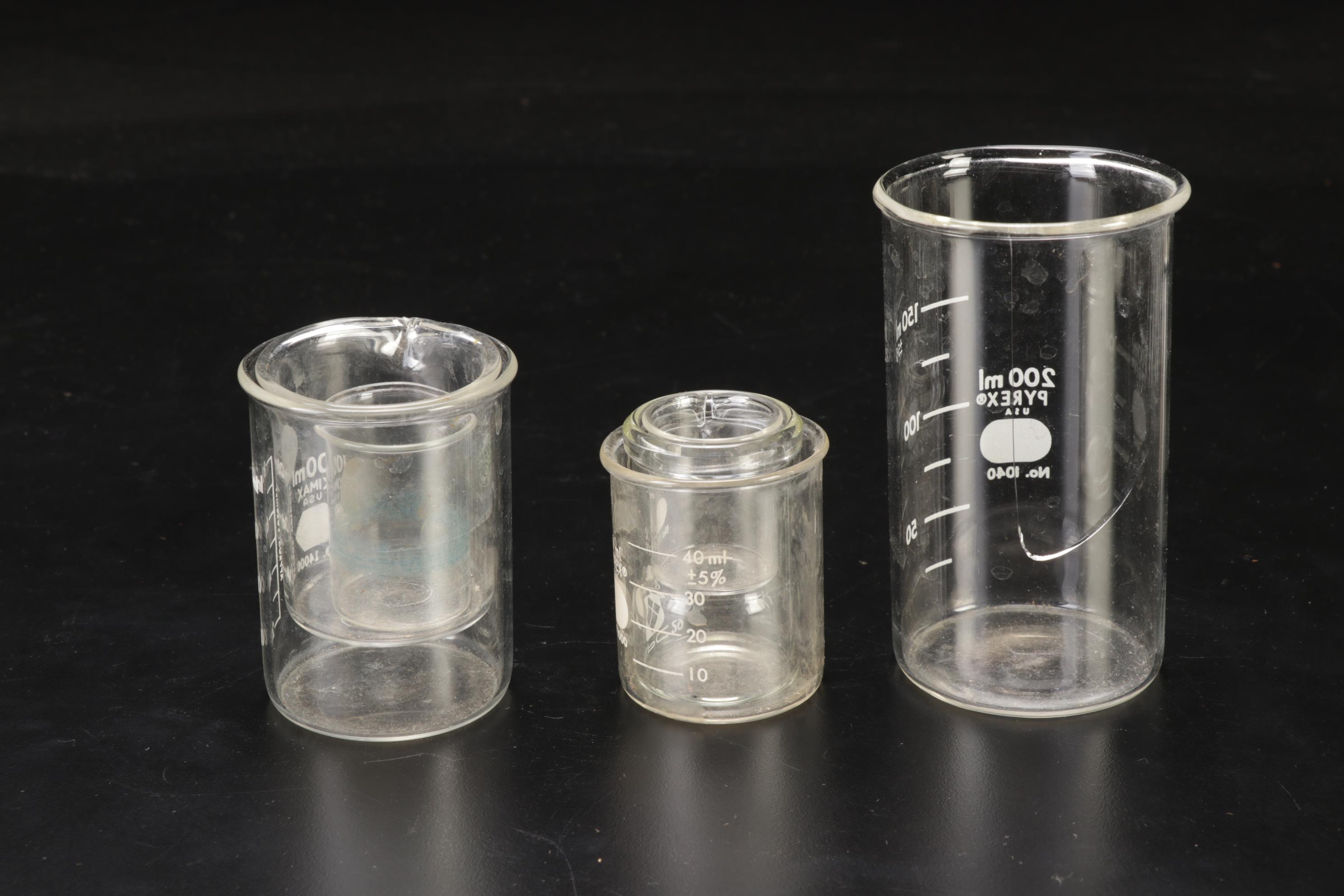 Glass Chemistry Beakers, Spiral Condensers, Flasks, Syringes and More ...