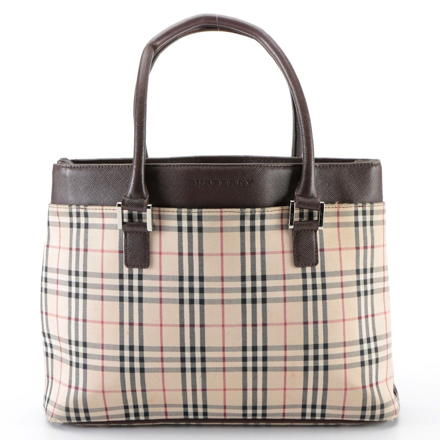Burberry Small Tote in Nova Check and Leather