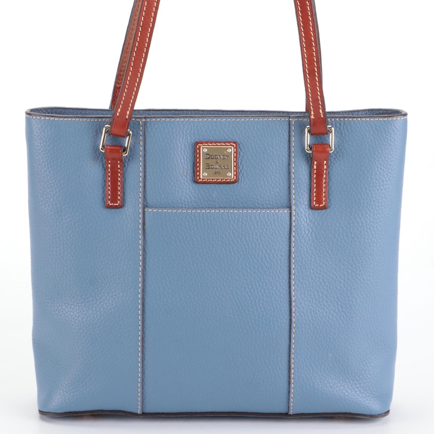 Dooney & Bourke Small Lexington Shopper Tote in Blue Pebbled Leather