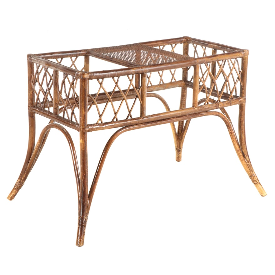 Rattan and Cane Console Table Base