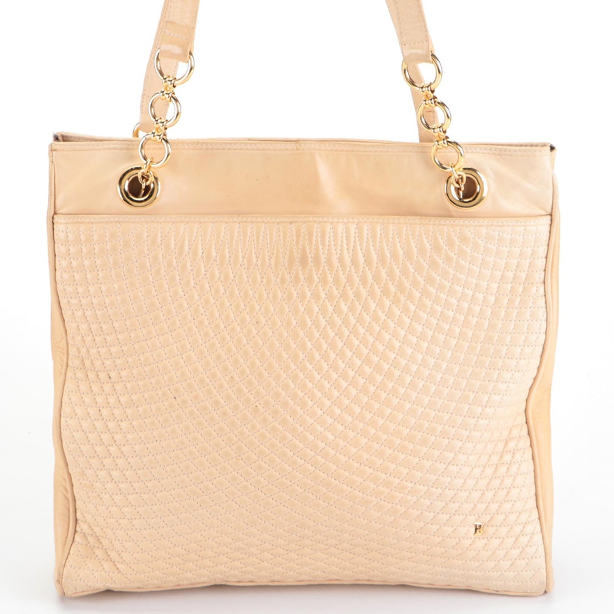 Bally Tote Bag in Quilted and Smooth Leather