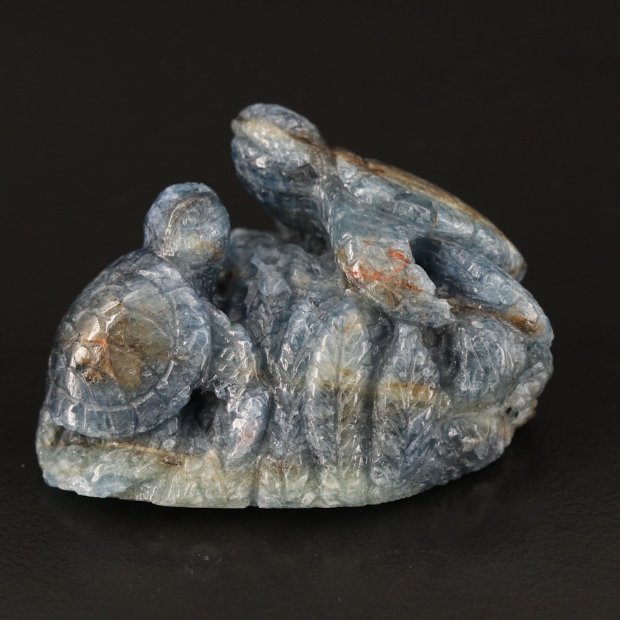 Loose Carved Sea Turtle Sapphire Figurine