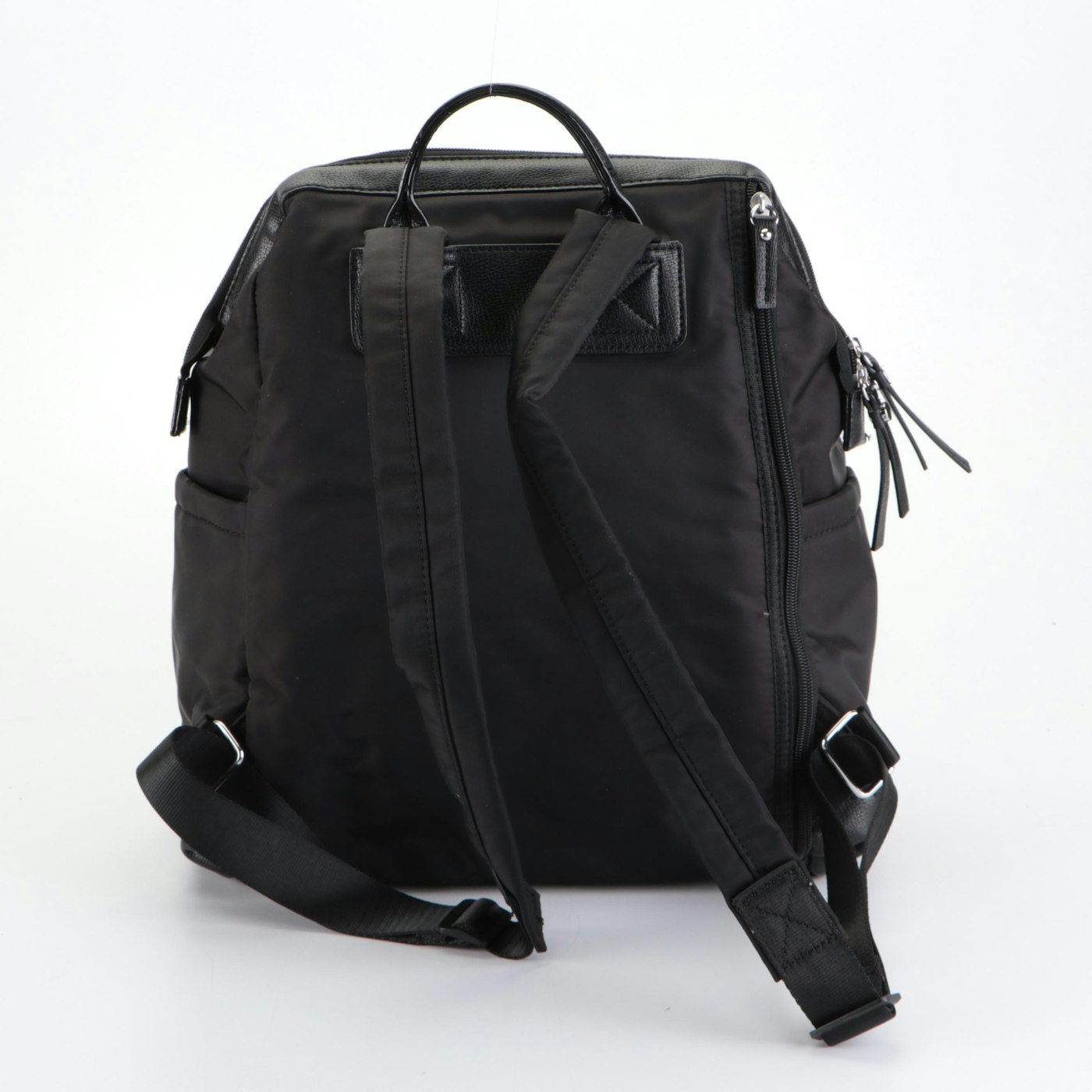 Tutilo Backpack in Black Nylon and Black Faux Leather Trim | EBTH