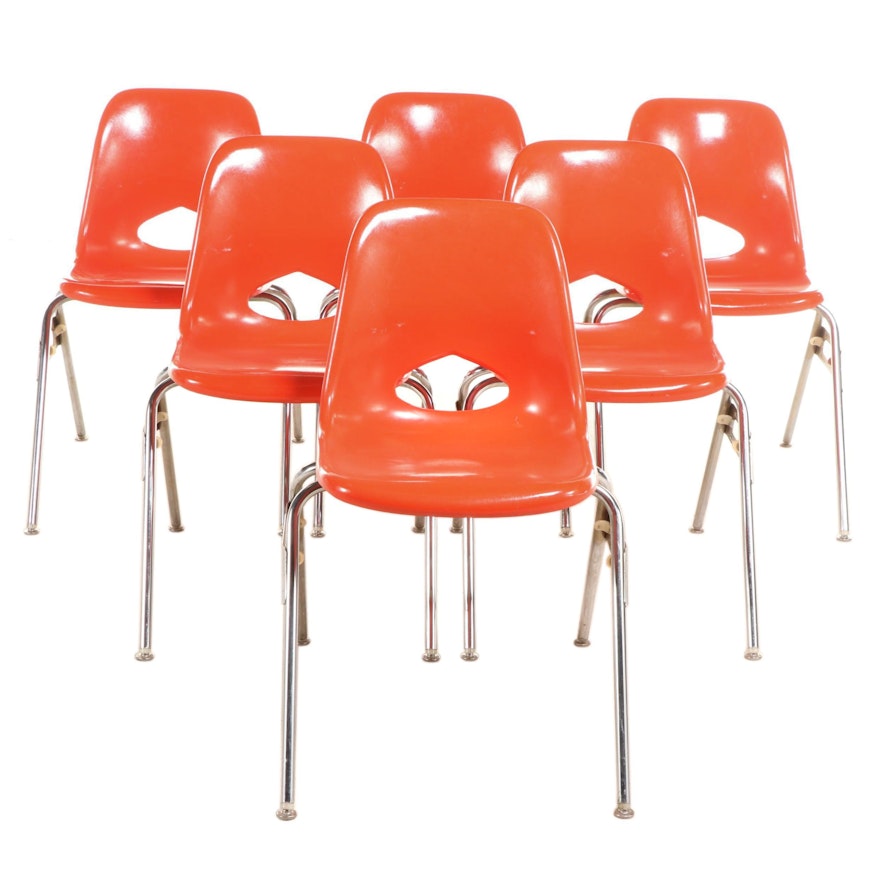 Krueger Metal Products, Six Fiberglass Stacking Chairs