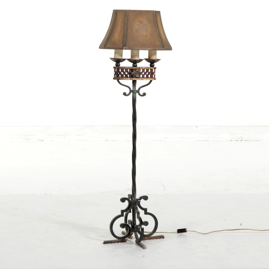 Spiral Wrought Iron Console Lamp