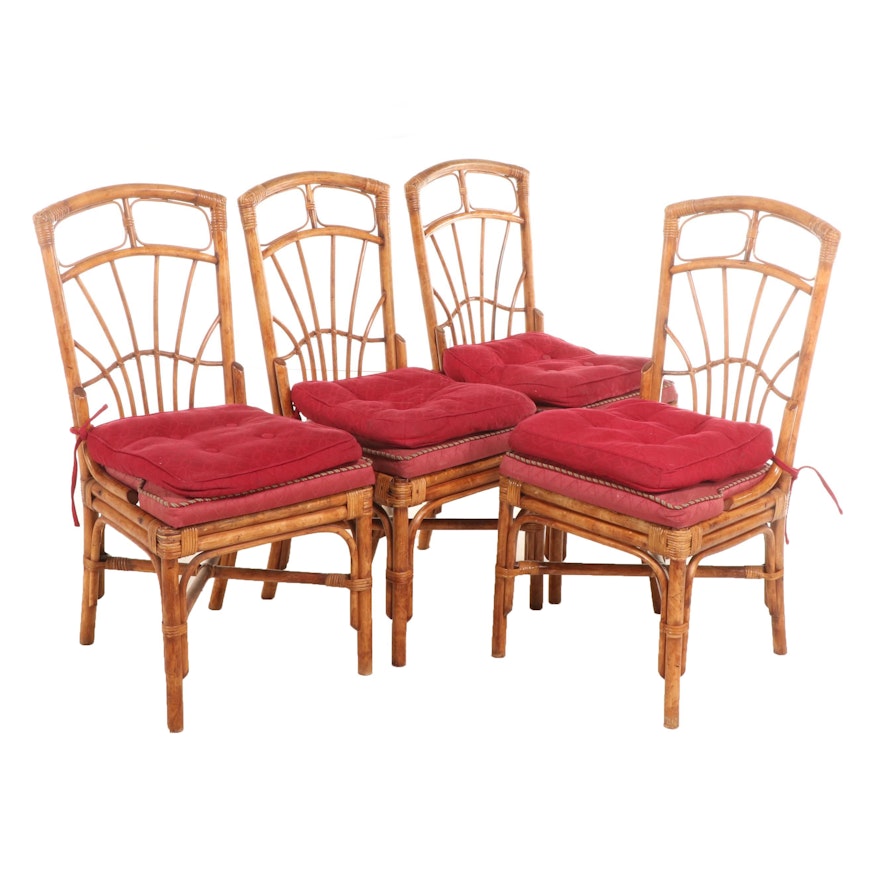 Four Rattan Dining Chairs